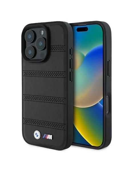 BMW M Perforated And Stitched Line MagSafe case for iPhone 16 Pro - black