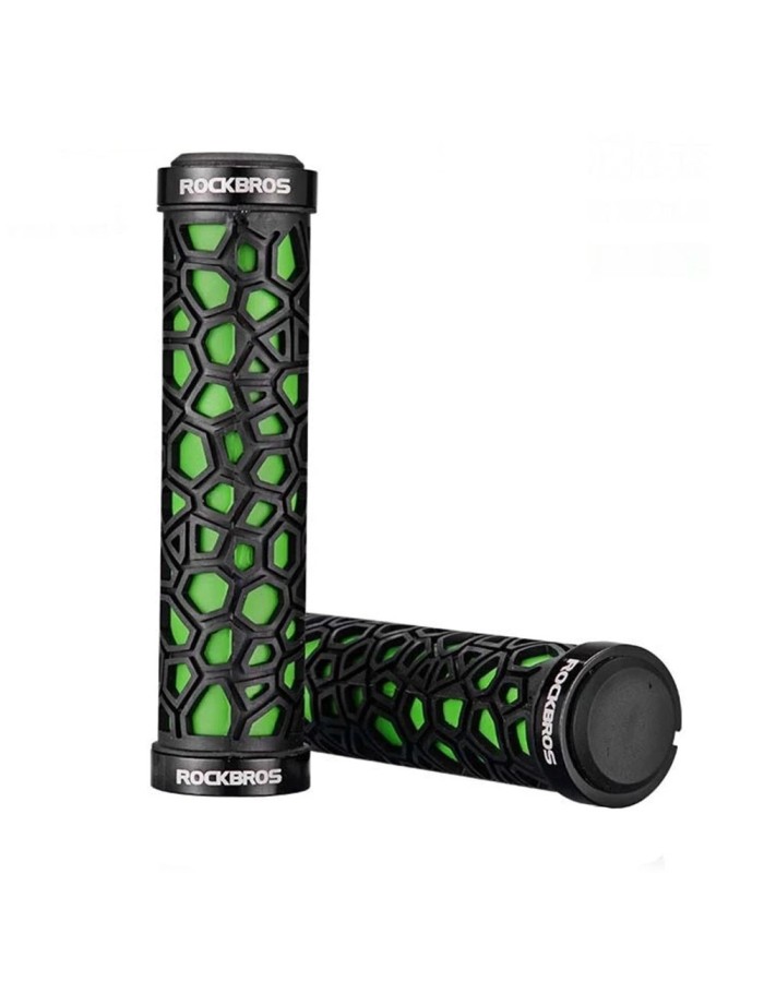 Rockbros 2017-14AGN bicycle grips - black and green Rockbros 2017-14AGN bicycle grips - black and green