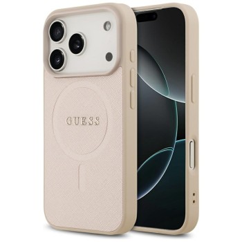Guess Saffiano Classic Logo MagSafe Case for iPhone 17 Pro - Pink Guess Saffiano Classic Logo MagSafe Case for iPhone 17 Pro - Pink