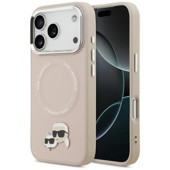 Karl Lagerfeld Karl &amp;amp; Choupette Pins MagSafe Case for iPhone 17 Pro - Pink