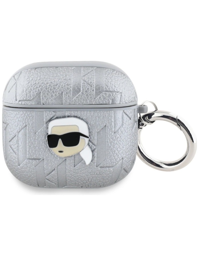Karl Lagerfeld Monogram Karl Head case for AirPods 4 - silver