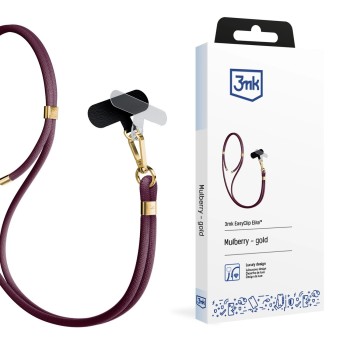 Smartphone lanyard 3mk EasyClip Elite - burgundy Smartphone lanyard 3mk EasyClip Elite - burgundy