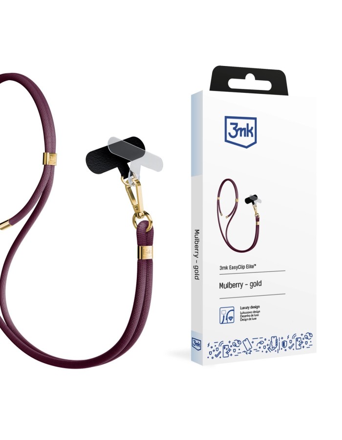 Smartphone lanyard 3mk EasyClip Elite - burgundy