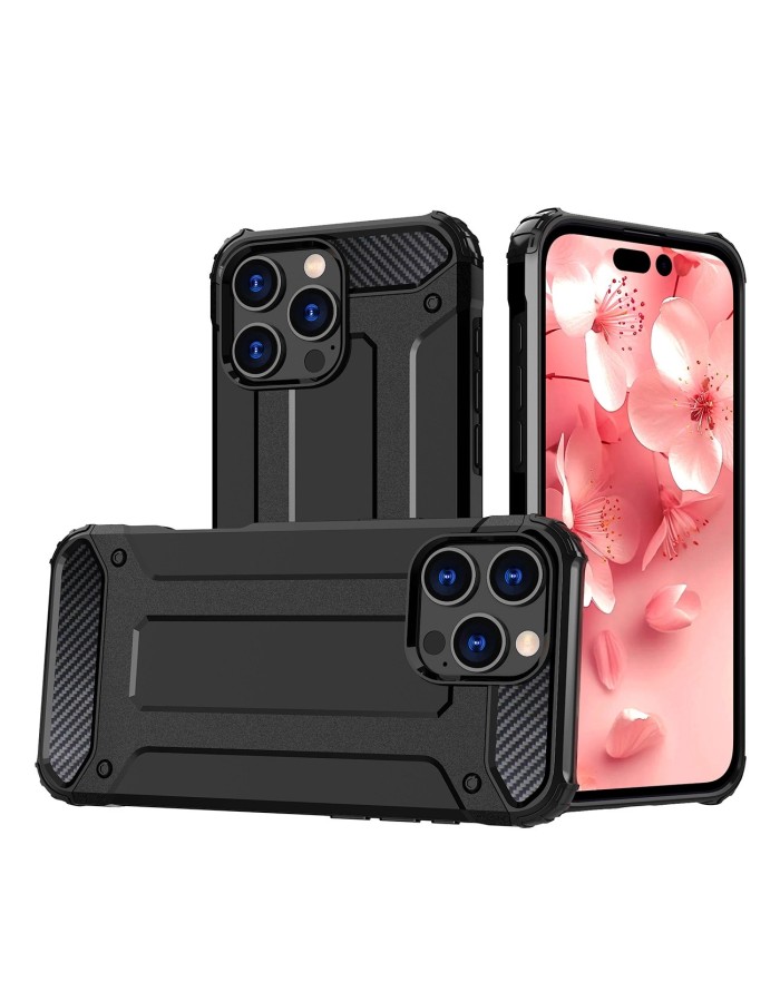 Hybrid Armor iPhone 16 Pro Max Case - Black