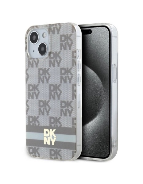 DKNY IML Checkered Mono Pattern & Printed Stripes MagSafe Case for iPhone 15 Plus / 14 Plus - Beige DKNY IML Checkered Mono Pattern & Printed Stripes MagSafe Case for iPhone 15 Plus / 14 Plus - Beige