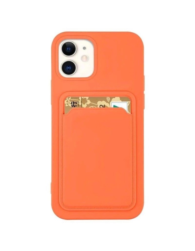 Card Case Silicone Wallet Case with Card Slot Documents for iPhone 12 Pro Orange Card Case Silicone Wallet Case with Card Slot Documents for iPhone 12 Pro Orange