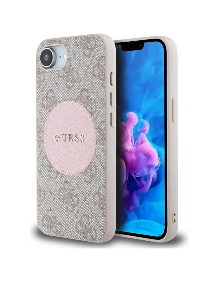 Guess 4G Circle Classic Logo MagSafe case for iPhone 16e - pink Guess 4G Circle Classic Logo MagSafe case for iPhone 16e - pink