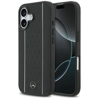 Mercedes Leather Star Pattern Stripes MagSafe case for iPhone 17 - black