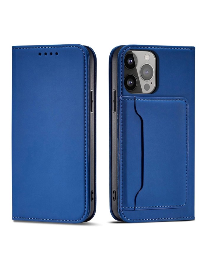 Magnet Card Case for Samsung Galaxy S23 flip cover wallet stand blue