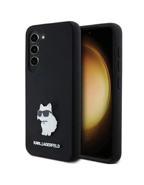 Karl Lagerfeld Silicone Choupette Metal Pin case for Samsung Galaxy S23 - black