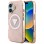 Guess IML Metal Glitter 4G Circle Triangle MagSafe case for iPhone 16 - pink