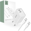 Tech-Protect C35W 2x USB-C PD 35W charger with USB-C / USB-C cable - white Tech-Protect C35W 2x USB-C PD 35W charger with USB-C / USB-C cable - white