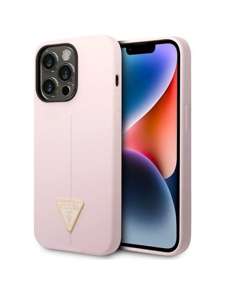 Guess Silicone Triangle iPhone 14 Pro 6.1" Case - Purple Guess Silicone Triangle iPhone 14 Pro 6.1" Case - Purple