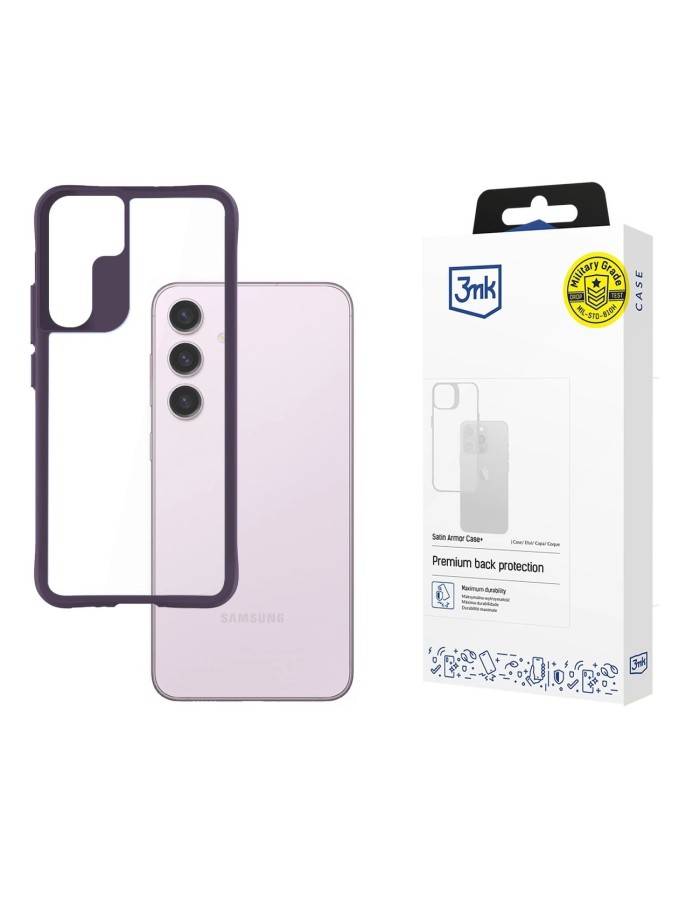 3mk Satin Armor Case+ Purple for Samsung Galaxy S24 - Transparent