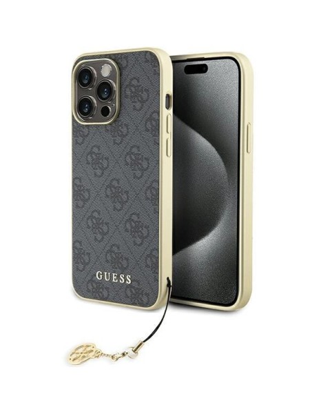 Guess 4G Charms Collection case for iPhone 15 Pro Max - gray Guess 4G Charms Collection case for iPhone 15 Pro Max - gray