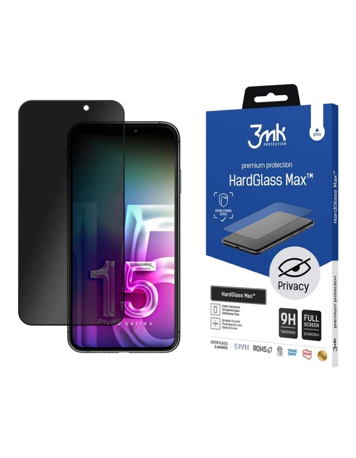 Apple iPhone 15 Plus - 3mk HardGlass Max Privacy™ Apple iPhone 15 Plus - 3mk HardGlass Max Privacy™
