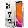Karl Lagerfeld Liquid Glitter Karl&amp;amp;Choupette Head case for iPhone 13 Pro Max - silver