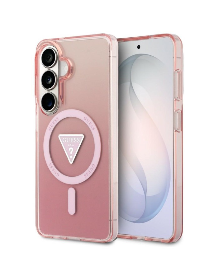 Guess IML Gradient Triangle MagSafe Case for Samsung Galaxy S26 - Pink