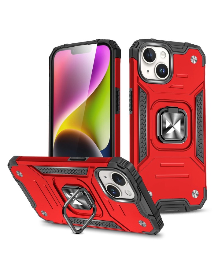 Wozinsky Ring Armor iPhone 15 Plus iPhone 15 Plus Ring Armor Case - Red