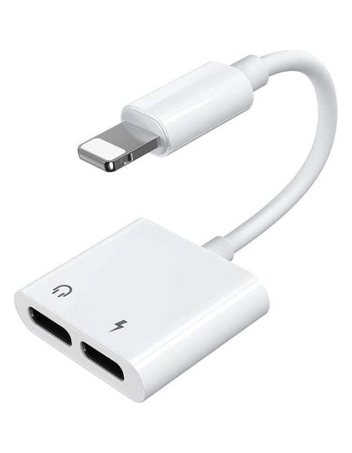Joyroom S-Y104 headphone Lightning / 2x Lightning adapter - white