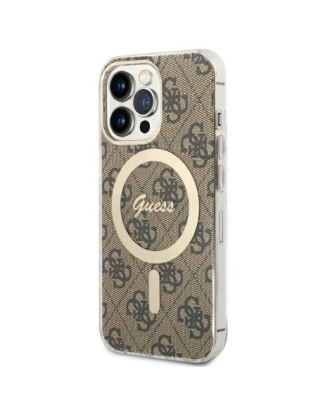 Guess GUHMP13LH4STW iPhone 13 Pro / 13 6.1" brown/brown hardcase 4G MagSafe Guess GUHMP13LH4STW iPhone 13 Pro / 13 6.1" brown/brown hardcase 4G MagSafe