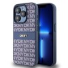 DKNY Leather Mono Stripe &amp;amp; Metal Logo case for iPhone 15 Pro - blue