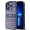 DKNY Leather Mono Stripe &amp;amp; Metal Logo case for iPhone 15 Pro - blue
