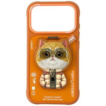 Nimmy Cool&Cute 2.0 Cat Case for iPhone 17 Pro Max with Magnetic Hanger - Orange Nimmy Cool&Cute 2.0 Cat Case for iPhone 17 Pro Max with Magnetic Hanger - Orange