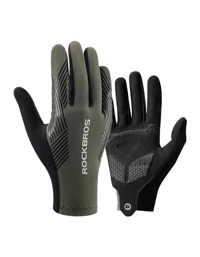 Rockbros 16110006003 shock-absorbing cycling gloves size L - green and black Rockbros 16110006003 shock-absorbing cycling gloves size L - green and black