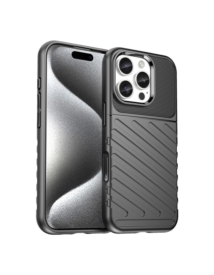 Thunder Case for iPhone 16 Pro Silicone Case - Black