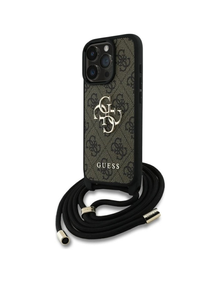 Guess 4G Big Logo Cord Stap Crossbody Case for iPhone 16 Pro Max Brown Guess 4G Big Logo Cord Stap Crossbody Case for iPhone 16 Pro Max Brown
