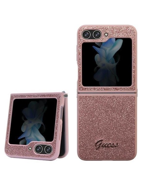 Guess Glitter Script case for Samsung Galaxy Z Flip 5 - pink Guess Glitter Script case for Samsung Galaxy Z Flip 5 - pink