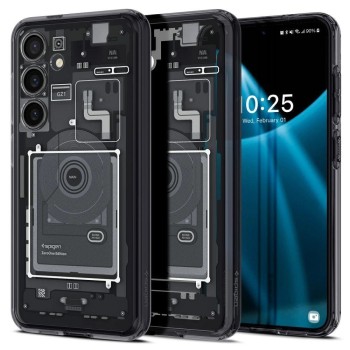 Spigen Ultra Hybrid Case for Samsung Galaxy S24 - Dark Gray (Zero One Pattern)
