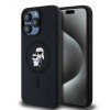 Karl Lagerfeld Silicone Karl&amp;amp;Choupette Ring MagSafe case for iPhone 15 Pro Max - black