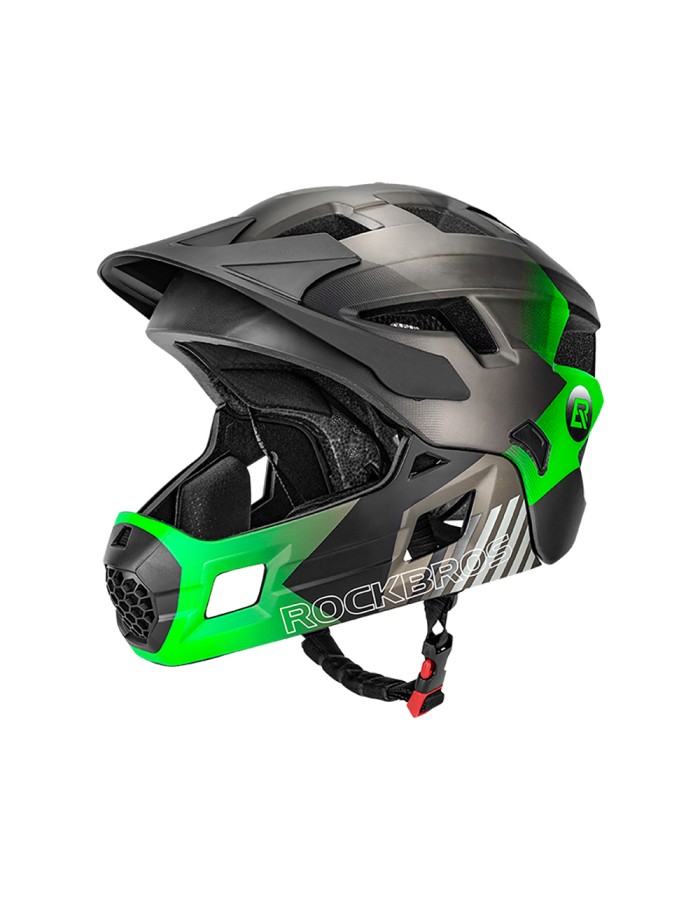 Rockbros TS-61 10110061003 Children's Bike Helmet with Detachable Chin Size S (48-52) - Green