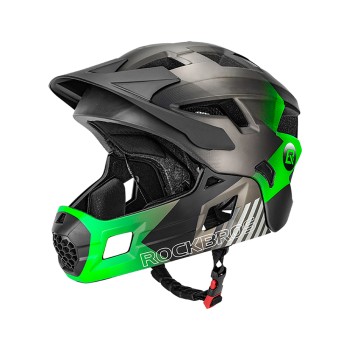 Rockbros TS-61 10110061004 Children&amp;#39;s Bike Helmet with Detachable Chin Size M (54-57) - Green