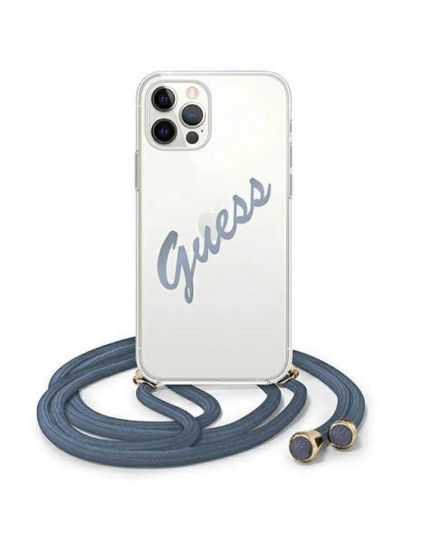 Guess GUHCP12LCRTVSBL iPhone 12 Pro Max 6.7" blue/blue hardcase Script Vintage Guess GUHCP12LCRTVSBL iPhone 12 Pro Max 6.7" blue/blue hardcase Script Vintage