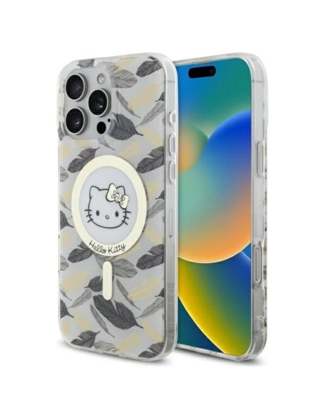 Hello Kitty IML Golden Leaves MagSafe Case for iPhone 16 Pro Max - White