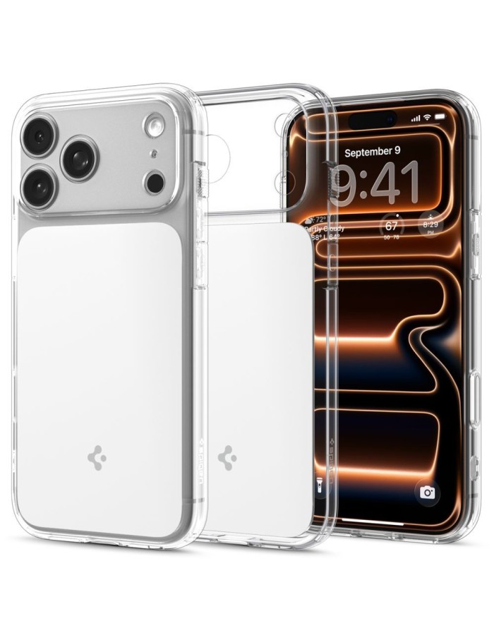 Spigen Ultra Hybrid "T" MagSafe Case for iPhone 17 Pro - Clear and White Spigen Ultra Hybrid "T" MagSafe Case for iPhone 17 Pro - Clear and White