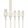 Dudao L7SE 3in1 USB-A - 2x USB-C / Lightning 66W Cable 1.2m - beige Dudao L7SE 3in1 USB-A - 2x USB-C / Lightning 66W Cable 1.2m - beige