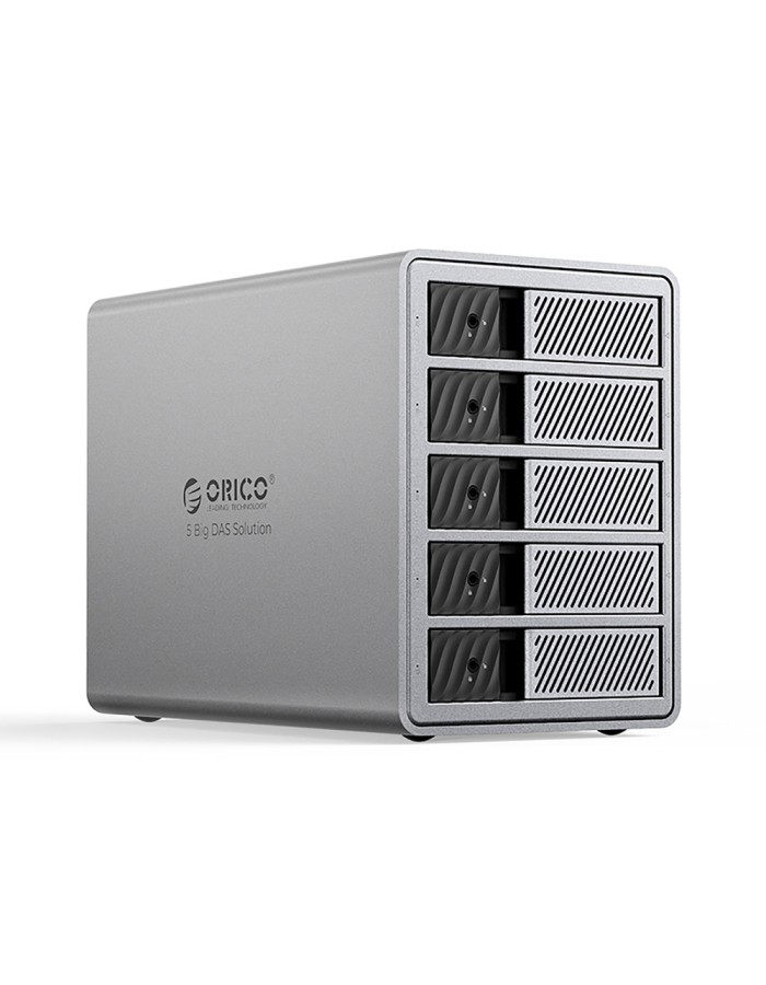 Orico 9858T3 5 Big DAS Solution ProThunder Disk Array with Thunderbolt 3 for 5 x 2.5"/3.5" SATA HDD/SSD - Gray