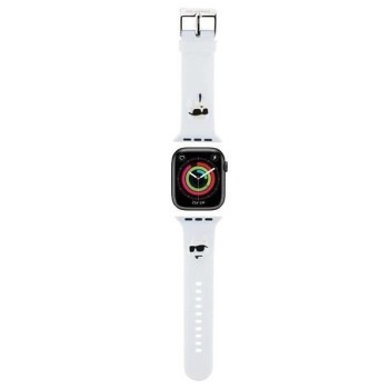 Karl Lagerfeld 3D Rubber Karl&amp;Choupette Heads strap for Apple Watch 38/40/41mm - white