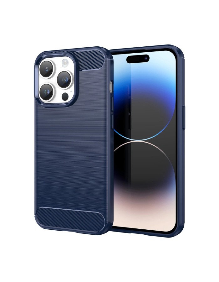 Carbon Case iPhone 14 Pro flexible gel back cover blue Carbon Case iPhone 14 Pro flexible gel back cover blue