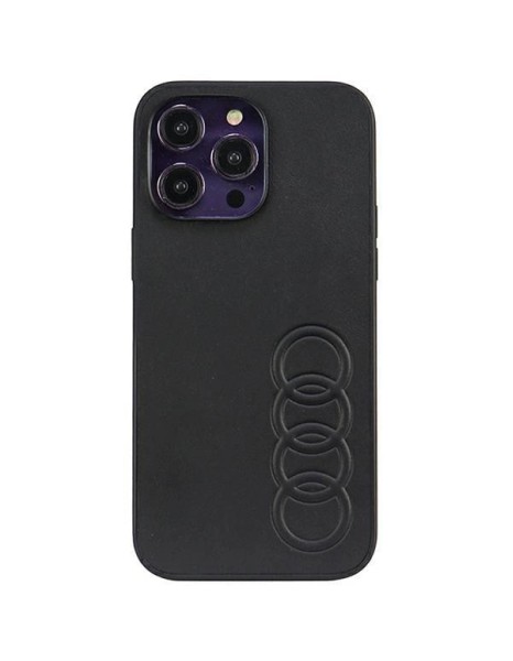 Audi Synthetic Leather iPhone 14 Pro Max 6.7" black/black hardcase AU-TPUPPCIP14PM-TT/D1-BK