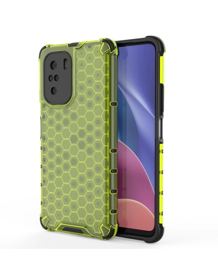 Honeycomb Case armor cover with TPU Bumper for Xiaomi Redmi K40 Pro+ / K40 Pro / K40 / Poco F3 green