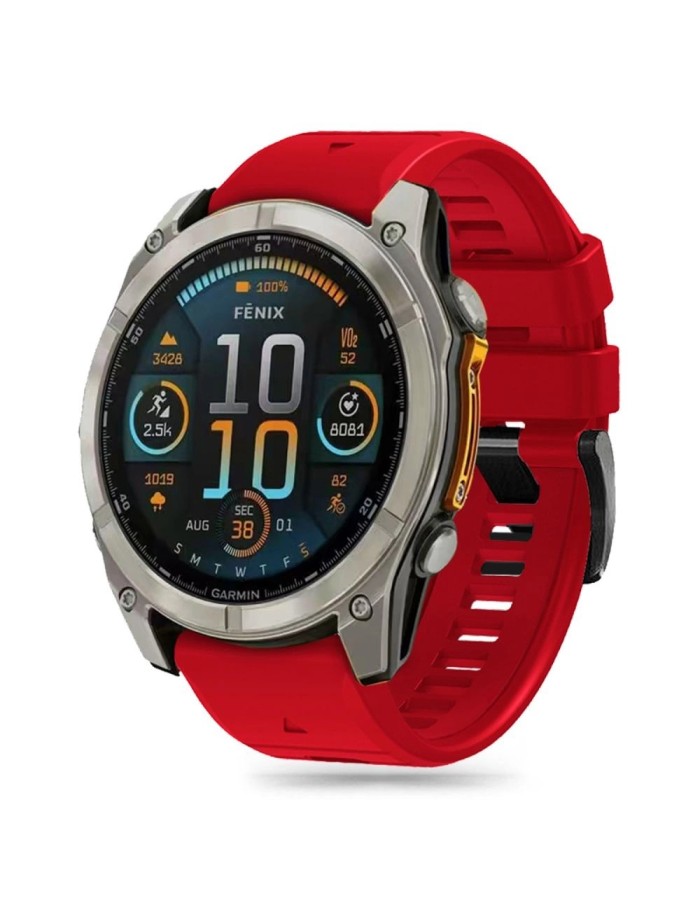 Tech-Protect Silicone Line Strap for Garmin Fenix 5X / 5X Plus / 6X / 6X Pro / 7X / 8 (51 mm) - Red Tech-Protect Silicone Line Strap for Garmin Fenix 5X / 5X Plus / 6X / 6X Pro / 7X / 8 (51 mm) - Red