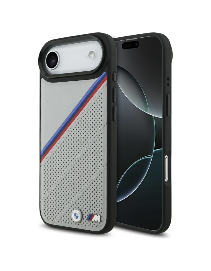 BMW M Tricolor Metal Logo MagSafe Case for iPhone 17 Air - Gray