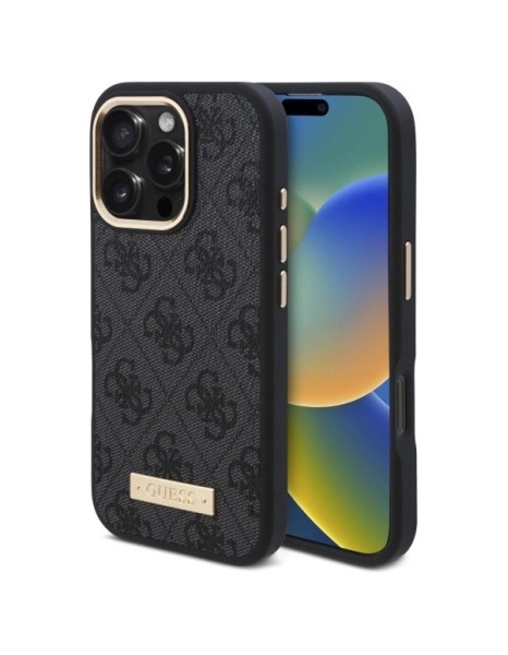 Guess 4G Logo Plate MagSafe Case for iPhone 16 Pro - Black Guess 4G Logo Plate MagSafe Case for iPhone 16 Pro - Black