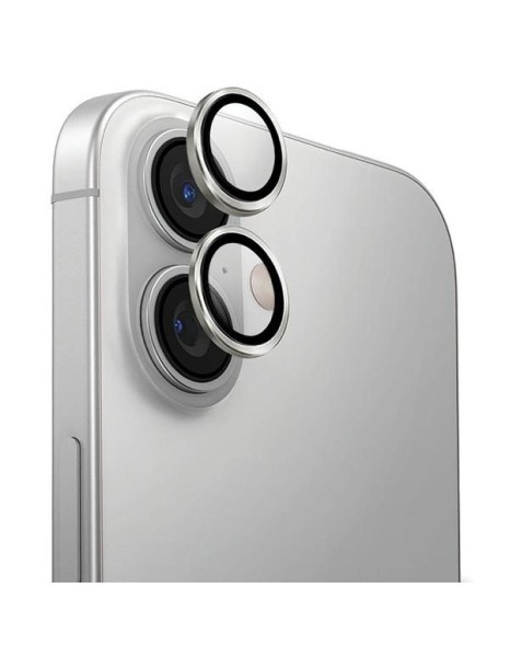 Uniq Optix Aluminum Camera Lens Protector with Applicator for iPhone 16 / iPhone 16 Plus - Silver Uniq Optix Aluminum Camera Lens Protector with Applicator for iPhone 16 / iPhone 16 Plus - Silver