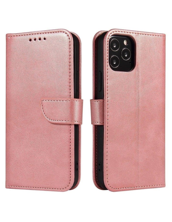Magnet Case elegant case case cover with a flap and stand function Poco M4 Pro 5G pink
